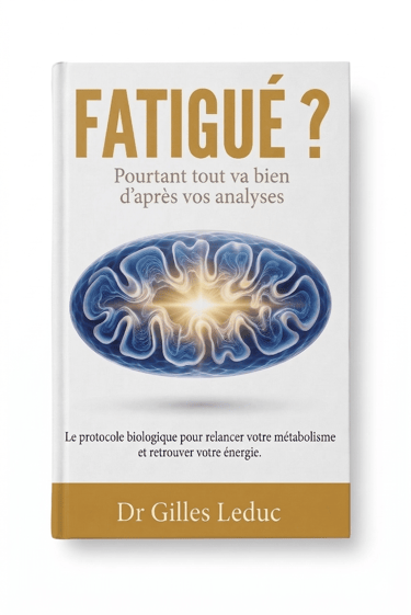 Couverture du livre "Fatigué ? Pourtant tout va bien d'après vos analyses" par le Dr Gilles Leduc