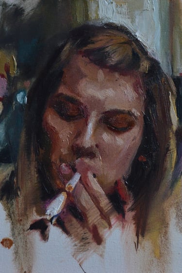 Au revoir - Óleo sobre tela - 20cm x 30cm