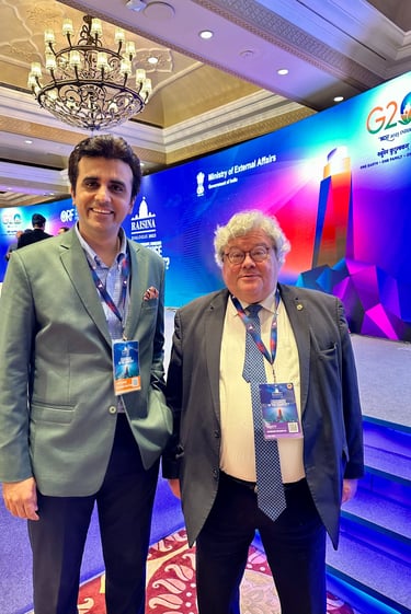 President of Chamber India Mr. Abhinav Balyan with Mr. Reinhard Bütikofer, Member of the European Parliament, Ge