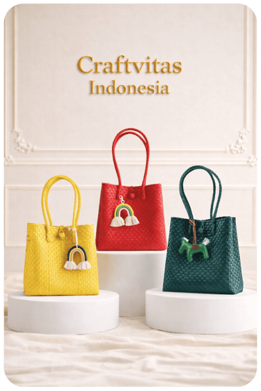 Tas anyaman jali-jali model tote bag handmade dari Craftvitas Indonesia, cocok untuk kebutuhan harian dan souvenir