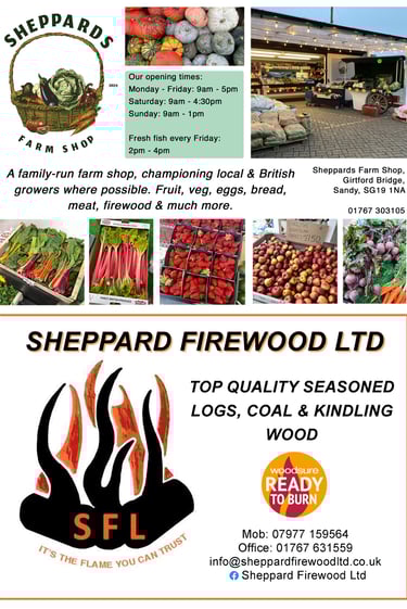 Sheppards Farm Shop - proud tp sponsor The Sandy Garden & Craft Show