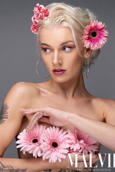 modern editorial hair and makeup inspired by MALVIE magazine