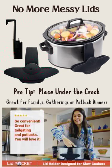 Slow Cooker / Crock Lid Holder Storage Potluck