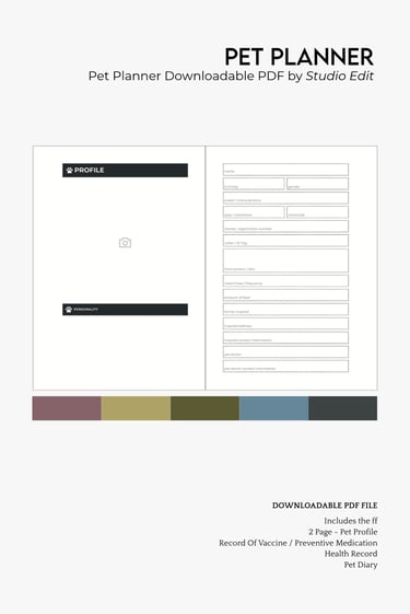 A5 Pet Planner by Studio Edit