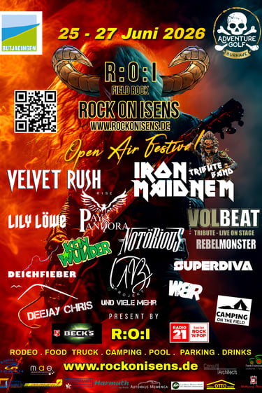 Rock On Isens Festival 2026 — Open-Air Rock- und Hardrock-Festival vom 25. bis 27. Juni in Butjading