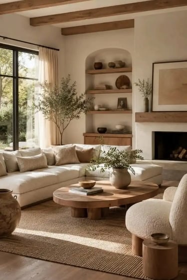 Organic Modern Living Room Ideas with Natural Textures and Neutral Tones, Eftelt Home Decoration