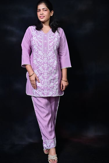 lavender-embroidered-co-ord-set-front-pose