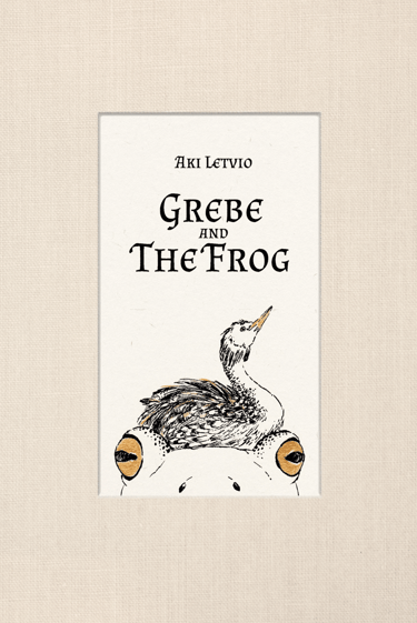 a book cover with a grebe bird and frog classic fairytale style