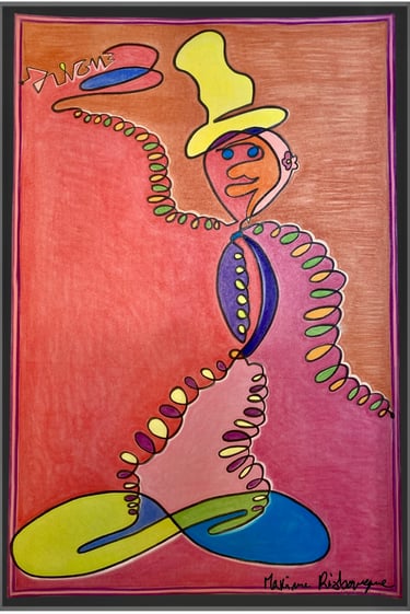 Toile tableau lampe Ligne couleurs maxime Risbourque