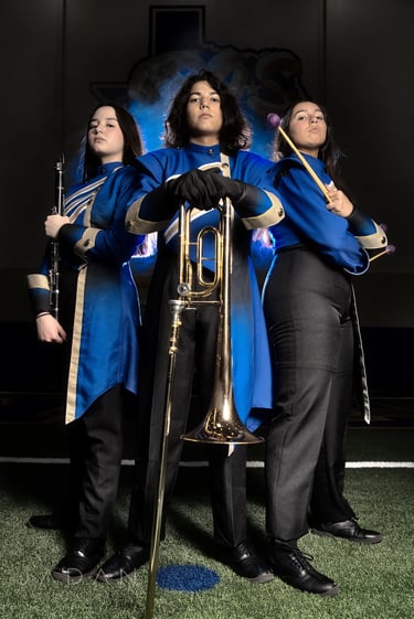 media day photo for a dfw high school marching band
