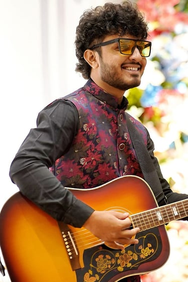 Harshil Panchal performing live at Navratri music show in Gujarat