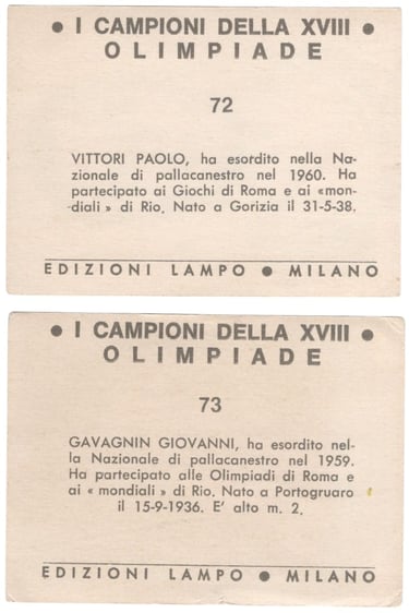 Olympic games vintage basketball cards