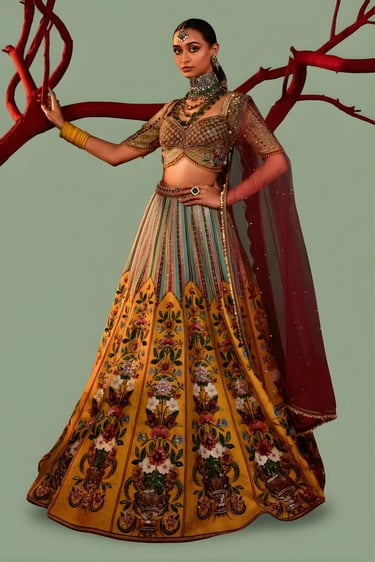 Aadhira Yellow Lehenga