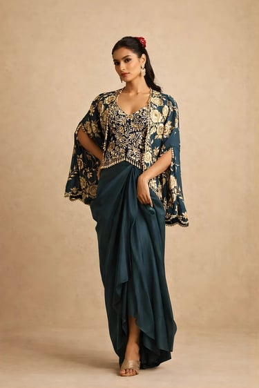 Cape and Drape Skirt Set