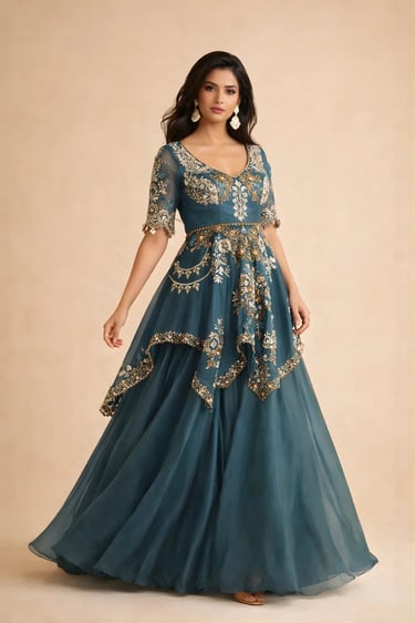 Heavy Jacket Sharara Set