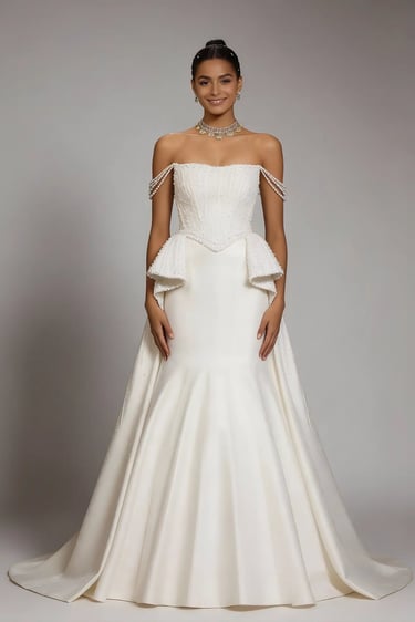 Almond Georgette Gown Saree