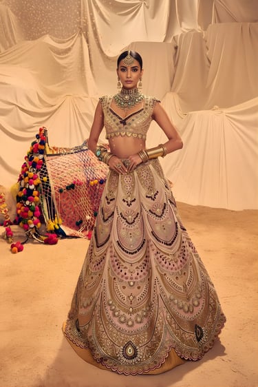 ivory jewel lehenga
