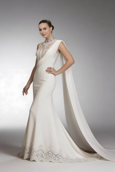 Ivory Italian Crepe Gown