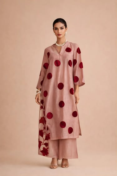 Polka Floral Sheer Palazzo Set