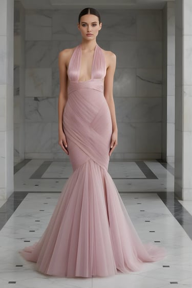 Salmon Textured Gown