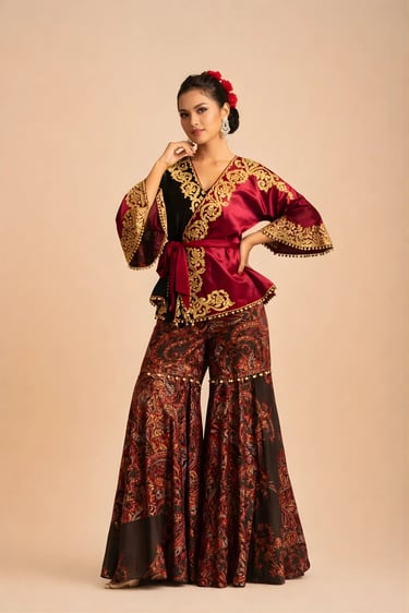 Wrap Jacket Garara Set