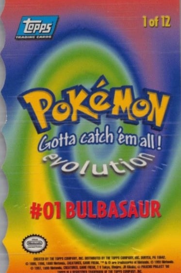 E1 Of E12 Bulbasaur Topps Pokémon The FIrst Movie Die Cut back