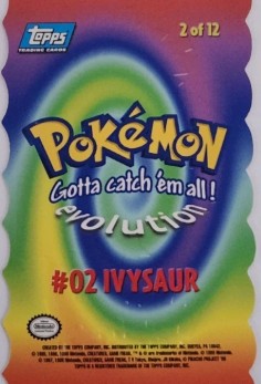 E2 Of E12 Ivysaur Topps Pokémon The First Movie Die Cut back