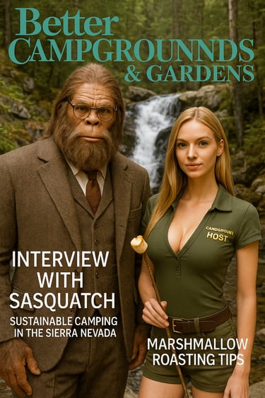 "Sasquatch and camp host Shandie by Musick Creek Falls."