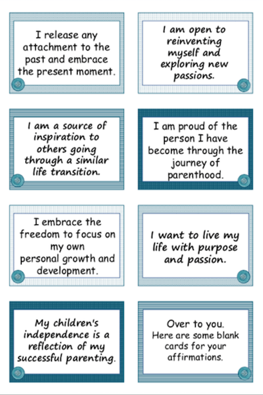 Daily Affirmation Cards for Empty Nesters