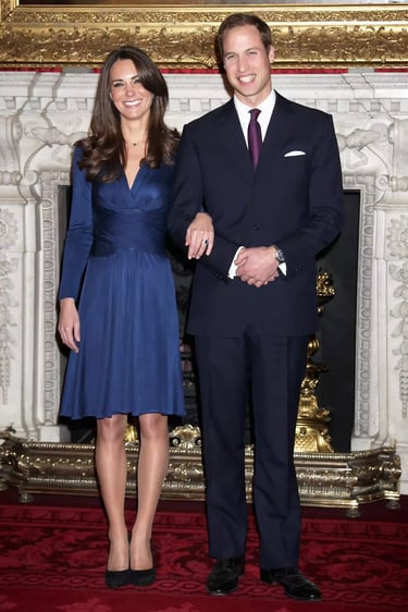 photo of Prince William and Catherine Middleton during their engagement photocall
