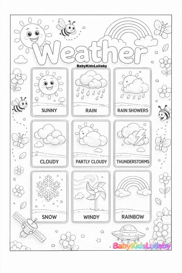 babykidslullaby learn with us the 4 seasons printable resource coloring poster