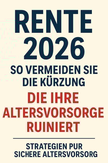 Vermeiden Sie Rentenkürzungen ab 2026: Klar verständlicher Ratgeber mit Strategien,