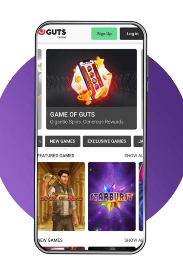 *Guts website before rebrand (2021) — dense desktop grid and old mobile promo screens