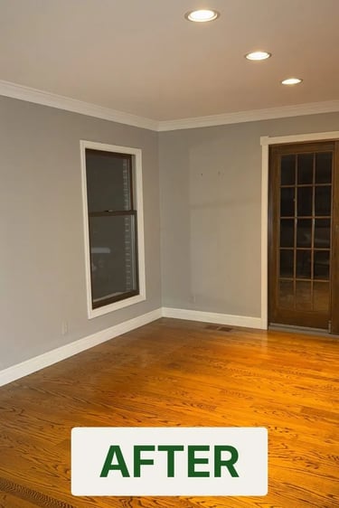 image of a spotless and empty dining room after an estate cleanout in Metro Detroit