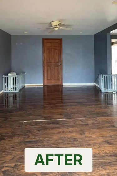Image of a empty and clean living room in Metro Detroit after property cleanout and removal