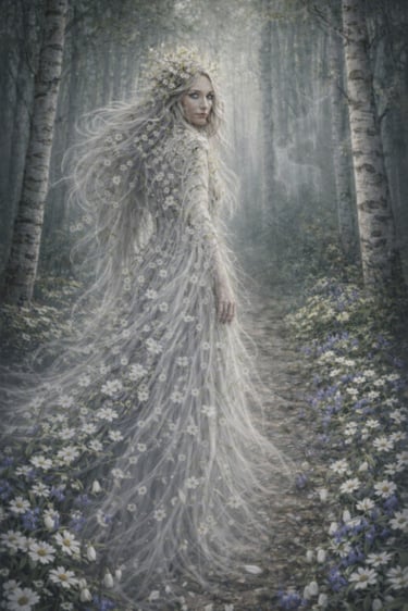White Lady of the Woods inviting you to follow her into her realm