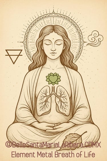 breathing silver light Lung organ and Metal element in Traditional Chinese Medicine sacred geometry