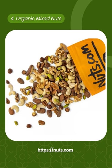 bag of mixed nuts on its side, contents spilling out
