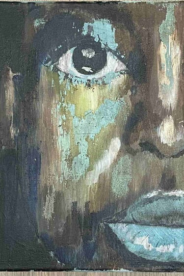 Zwarte vrouw, olie op doek