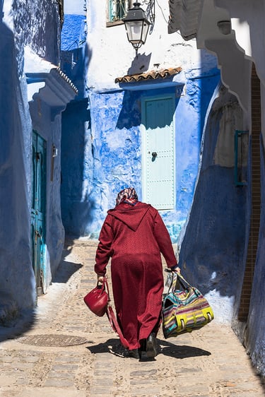 MAROC Chefchaouen retour du marché