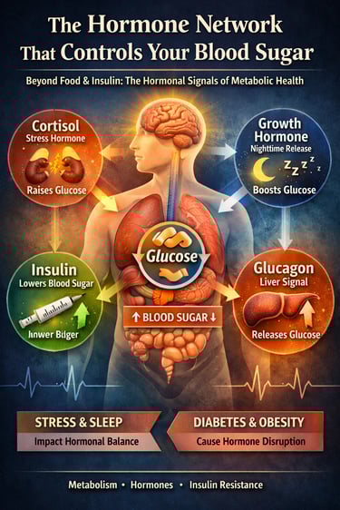 Cortisol, Growth Hormone, Glucagon, and Insulin: The Hormonal Network Regulating Blood Sugar