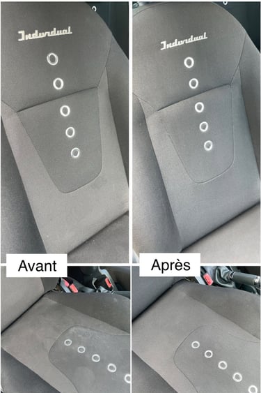Nettoyage en profondeur de siège de voiture ford avec shampouineuse m&m services pro rouen