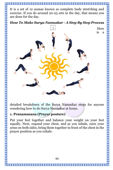 Sun salutations Yoga book page