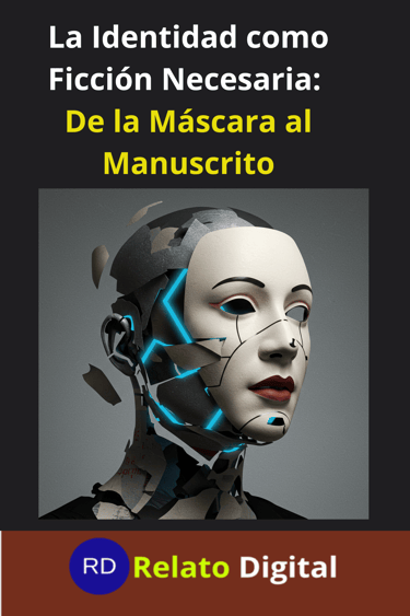 Rostro híbrido entre humano y digital revela circuitos, evocando transformación y narrativa interior