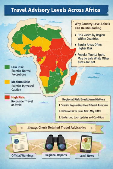 travel advisory levels across africa