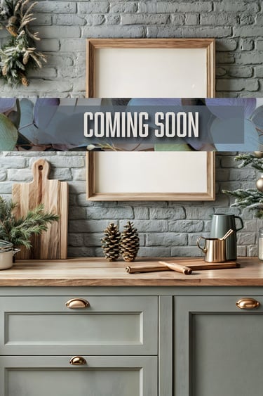 winter kitchen with Christmas decor