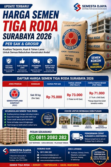 Harga semen tiga roda