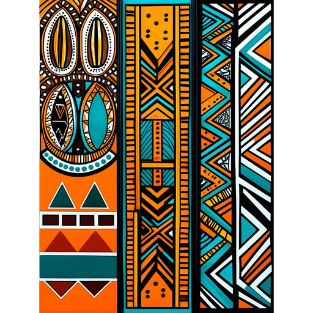 a colorful pattern of african - style art deco