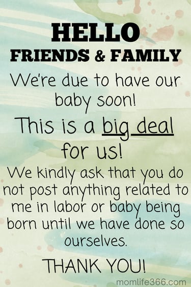 social media etiquette baby being born