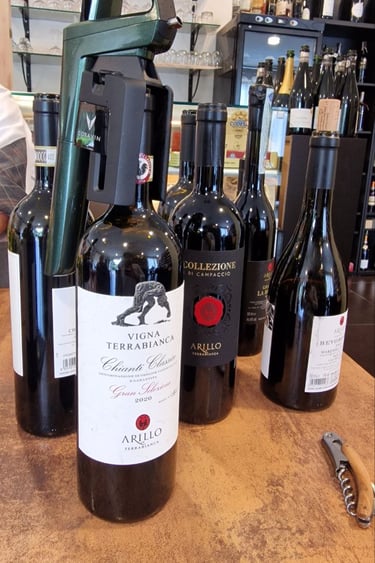 Selezione vino Arillo in Terrabianca Chianti classico SuperTuscan carta vini ristoranti